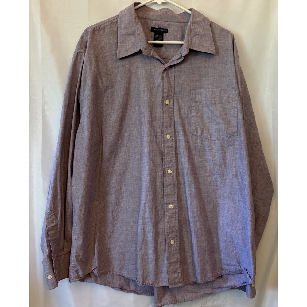 Men's Knightsbridge Shirt Size XL Lavender Button Down Long Sleeve Pocket